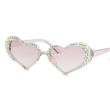 bling heart shaped rhinestone sunglasses women trendy plastic shades 2020 new arrivals sun glasses 72587